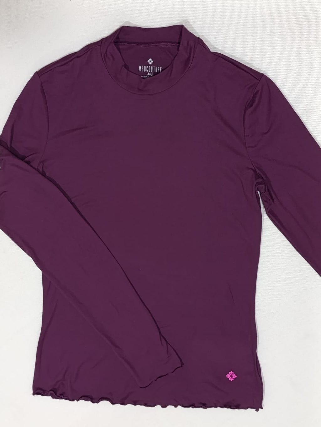 Camiseta Clínica Femenina Manga Larga Vino