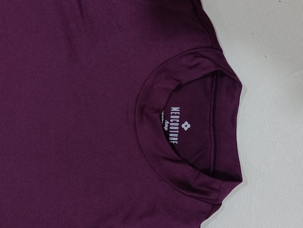 Camiseta Clínica Femenina Manga Larga Vino