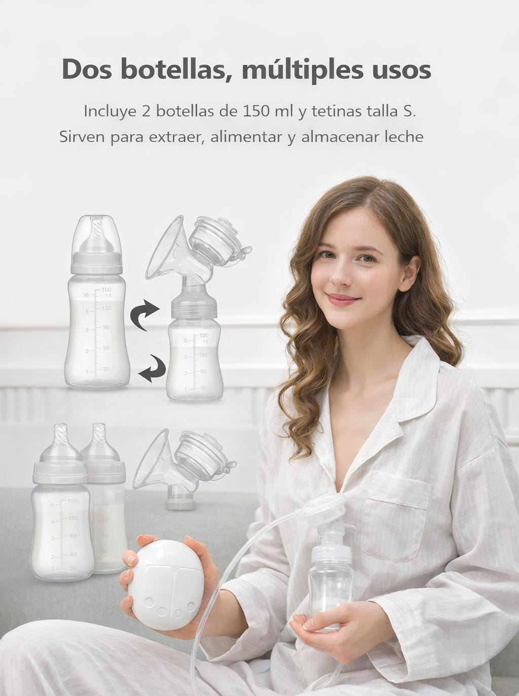 Extractor de Leche Eléctrico Doble Recargable